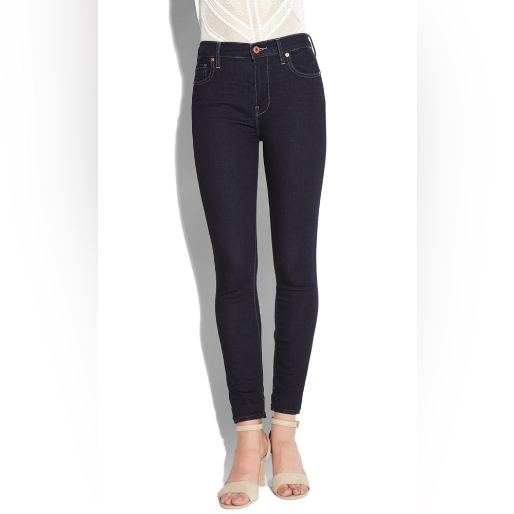 Lucky Brand Olivia Skinny Jeans High Rise Dark Blue Wash Size 24